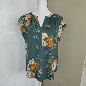StitchFix Floral Green Women's Top